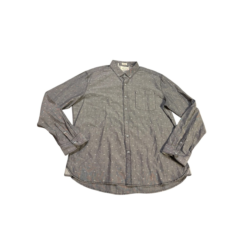 7 Diamonds Originals Mens XL Gray Button Down Long Sleeve Shirt